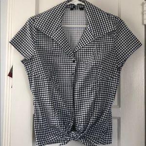 Pinup Couture black Gingham Ridley top size large